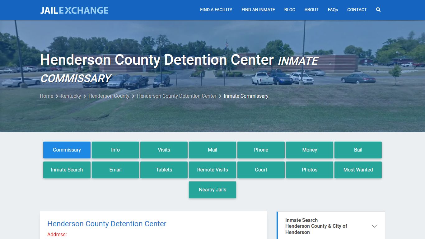 Henderson County Detention Center Inmate Commissary